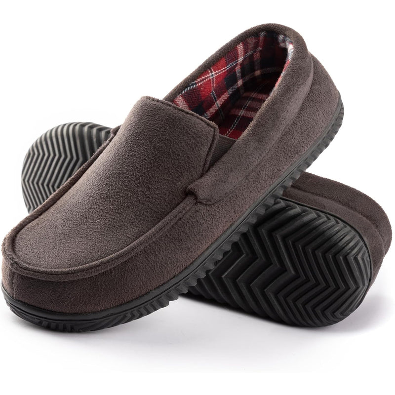 RockDove Men's Flannel Lined Memory Foam Loafer Slipper
