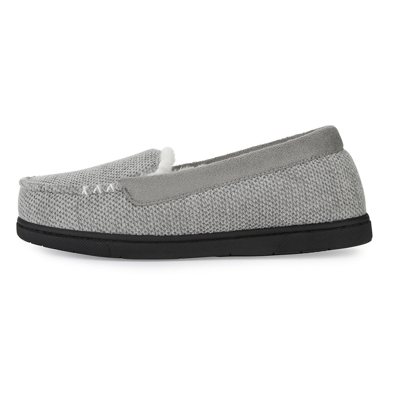 Women's Chenille Faux Fur Lined Moc Slipper