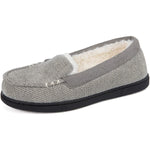 Women's Chenille Faux Fur Lined Moc Slipper