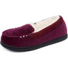 Women's Chenille Faux Fur Lined Moc Slipper