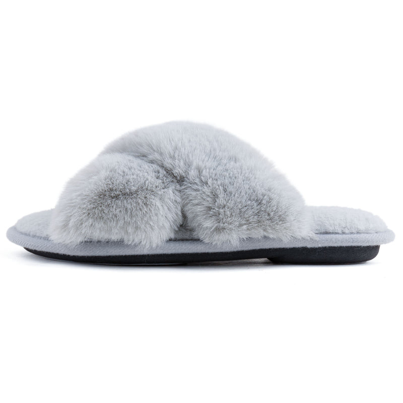 FOLOBE Women's Fuzzy Fur Slide Sandals - Fluffy Feather Slippers For Indoor & Outdoor