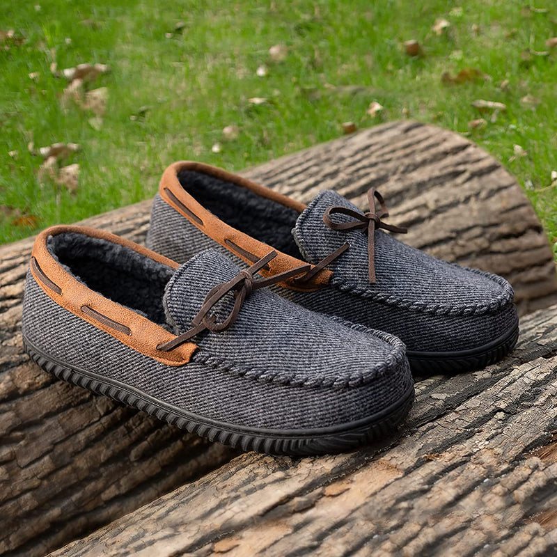 Men's Samuel Sherpa Lined Moccasin Slipper – RockDove Footwear