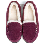 Women's Chenille Faux Fur Lined Moc Slipper